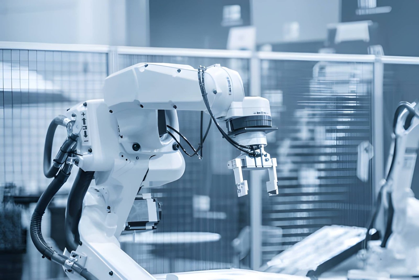 Beschermslang en dress pack op een industriële robotarm