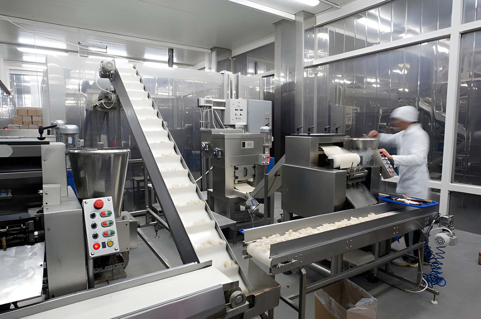 industriële machine in een schone omgeving met voedingsmiddelen